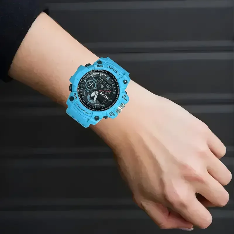 

«Высокоэффективные светящиеся часы с двойным дисплеем» с большим циферблатом + двойным календарем + будильником, функцией соединения и красотой