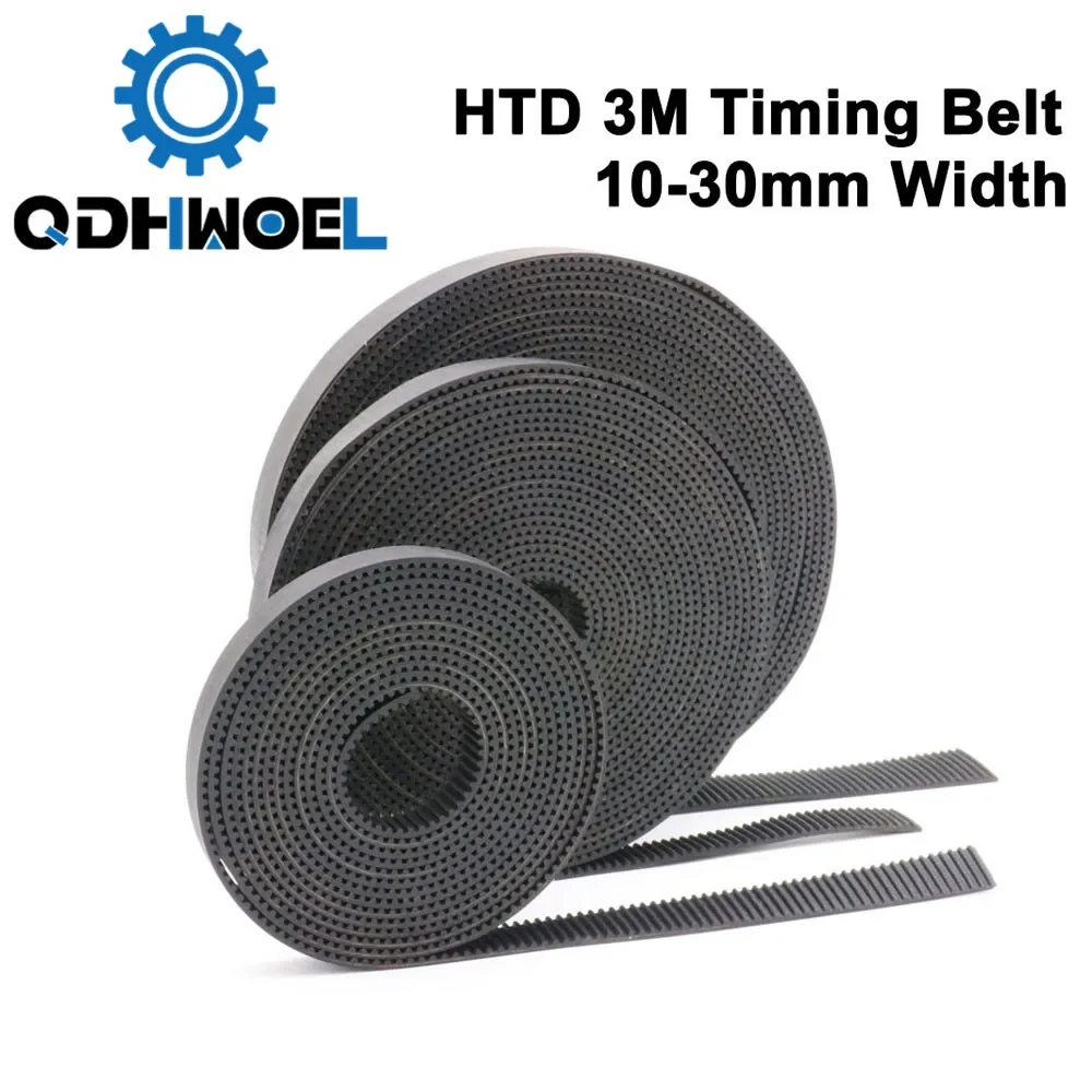 QDHWOEL Timing Belt HTD-3M Rubber Open Belt Width 3M Polyurethane for CO2 Laser Engraving Cutting Machine