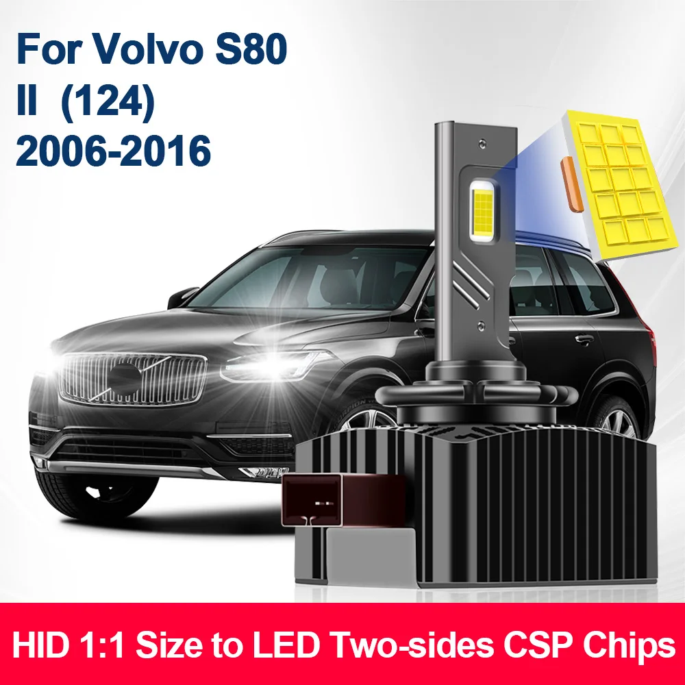 

Для Volvo S80 II (124) 2006-2016 светодиодные фары 1:1 HID D1S Turbo LED 30000LM двусторонний чип CSP 6000K 110W 55W Plug&Play