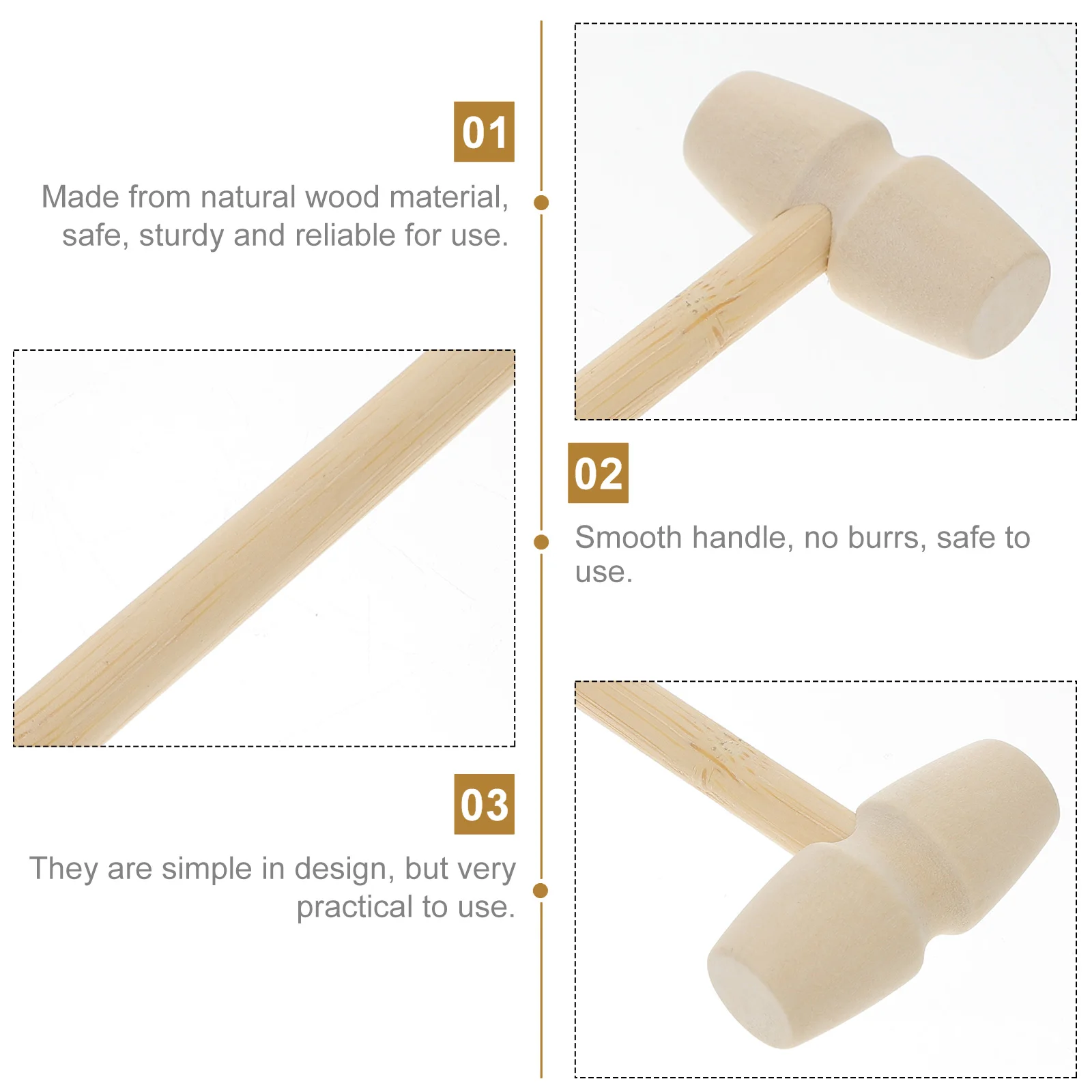36 قطعة خشبية صغيرة التنسيق بين اليد والعين ممارسة الوالدين والطفل التفاعلية تكسير المطرقة مجموعة تعليمية
