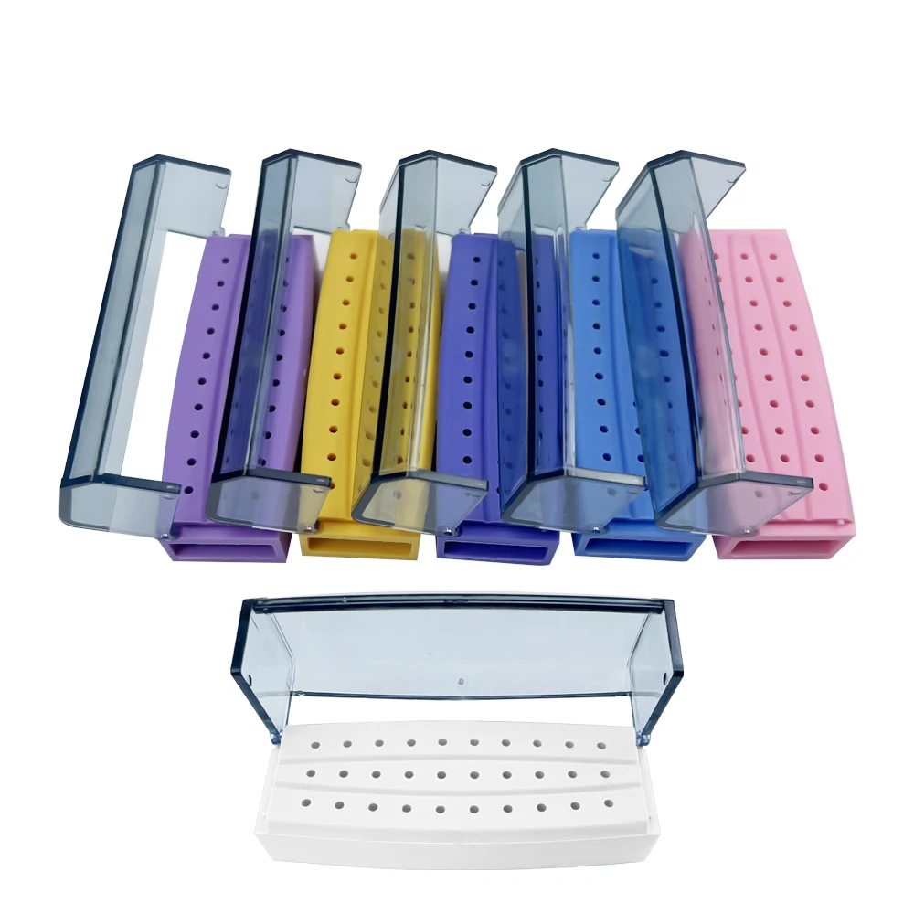 

10Box 30 Holes Dental Holder Block Bur Drill Diamond Disinfection Box Sterilization Case Dentistry Lab Instruments Dentist Tool