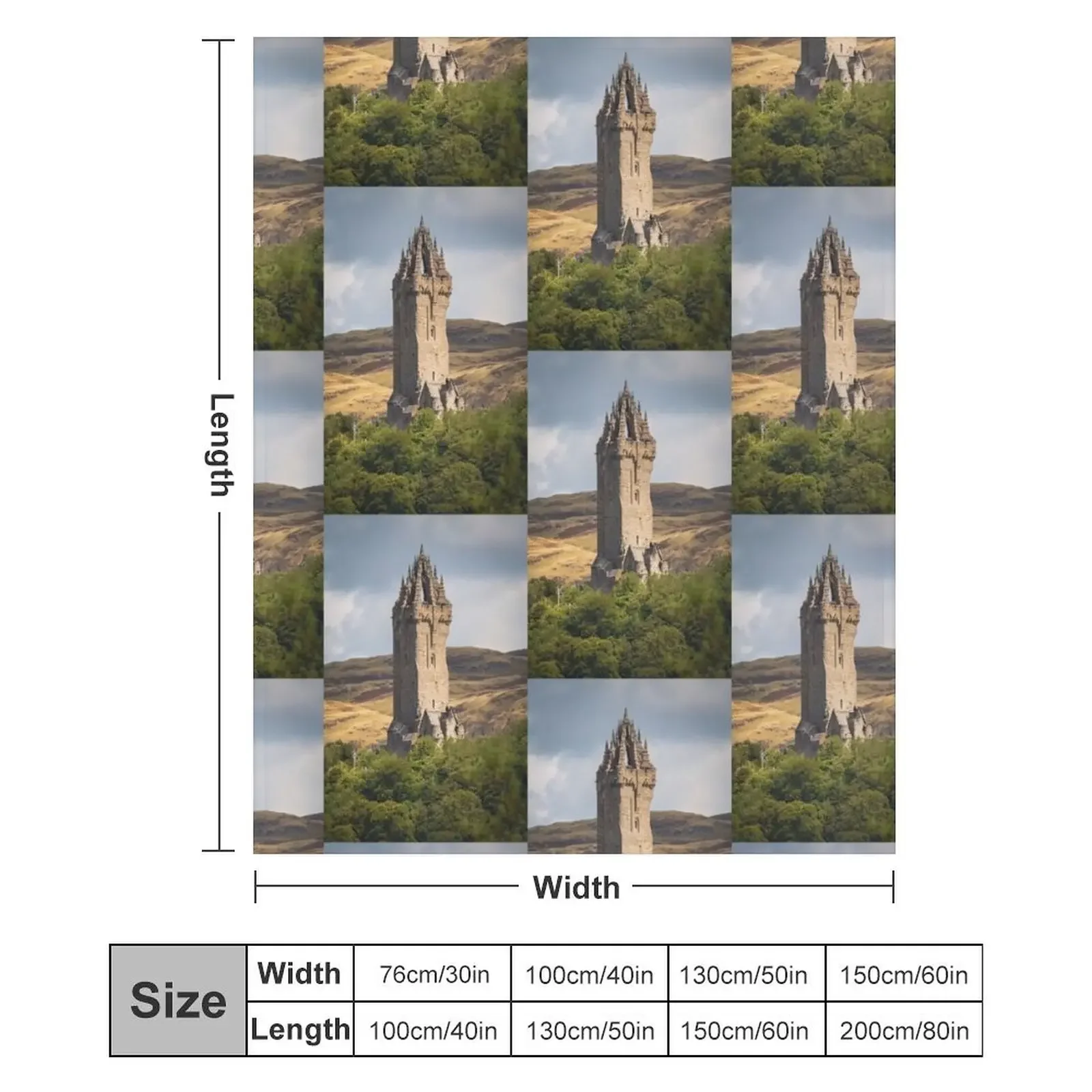 بطانية رمي The National Wallace Monument أنعم لحاف أريكة قطيفة ثقيل للنوم