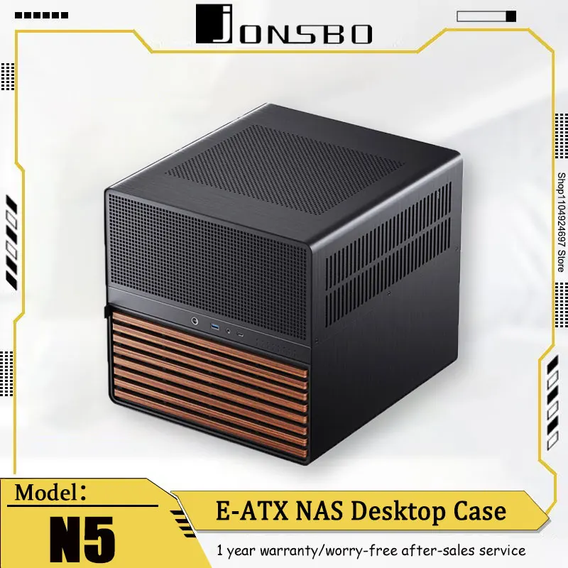 

JONSBO N5 Black NAS Chassis Aluminum Case ATX Power Supply Supports ATX Motherboard12-Position Separate Structure With Own Fan
