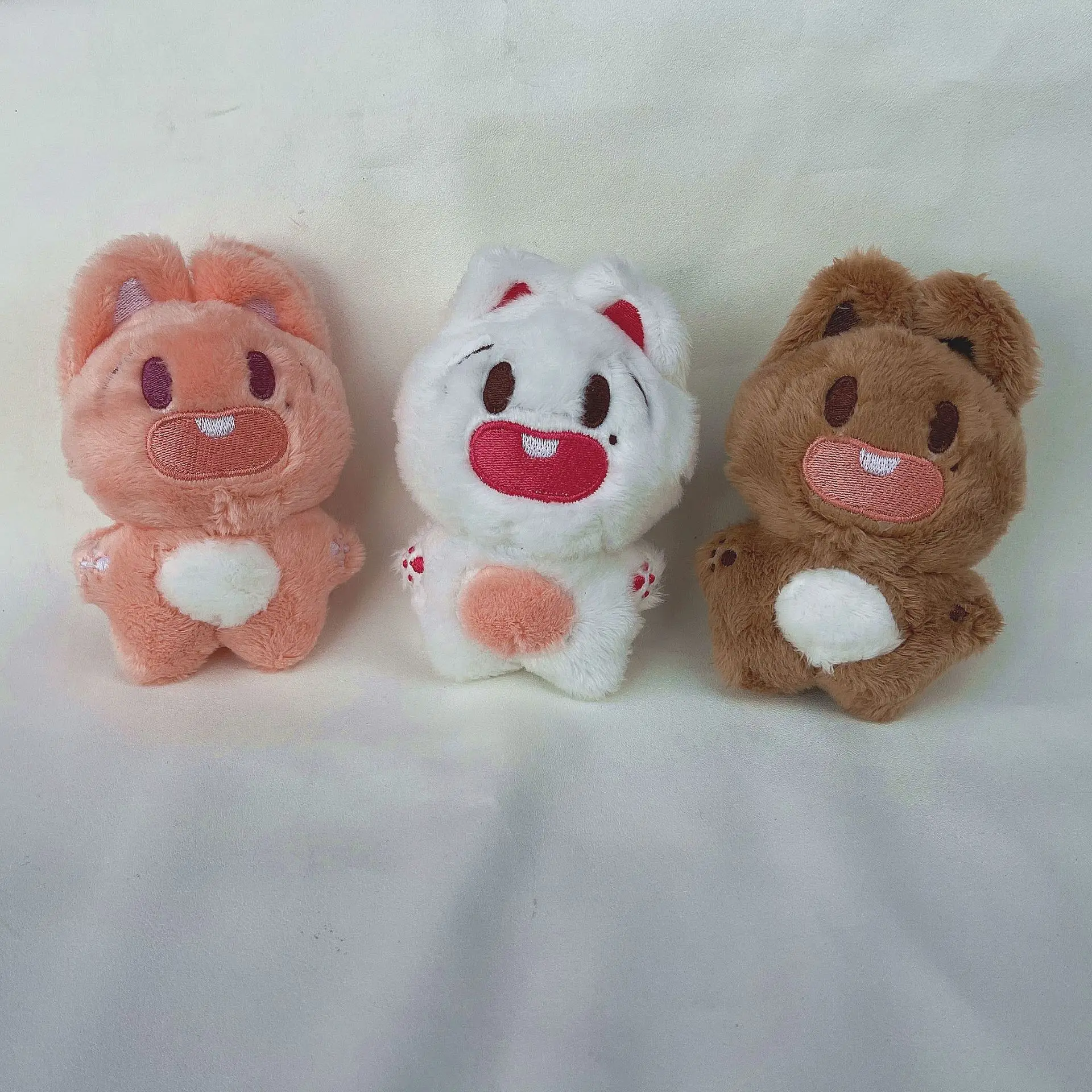 1Pc Kpop DK Same Style Rabbit Dog Plush Cartoon Cute DK Pan-fried bean cakes Soft Animal Keyring Bag Pendant Gifts