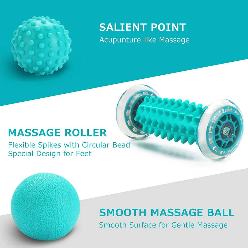 Foot Roller Massage For Relief Plantar Fasciitis And Heel Foot Arch Pain Reflexology Massager For Back Leg Hand Muscle Relax