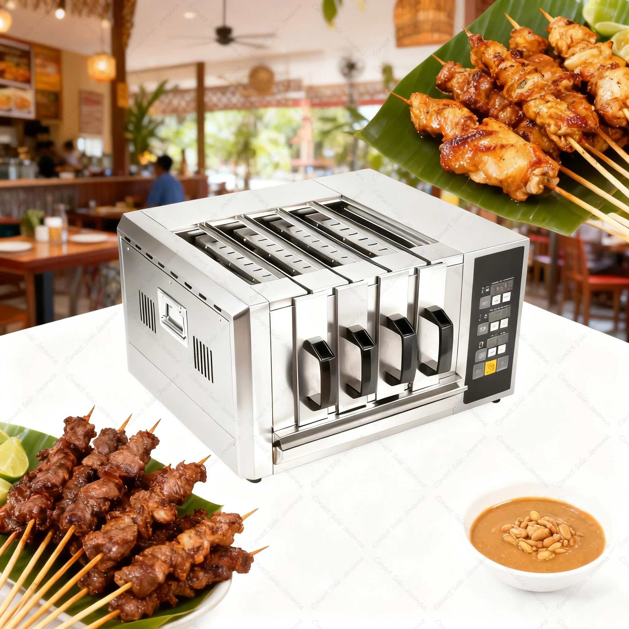 Automatic Rotating Grill Kebab Machine Home Smokeless BBQ Skewer For Grilled Fish And Meat