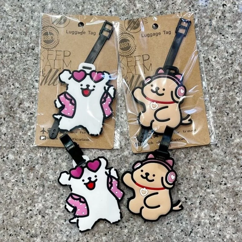  Cute Cartoon Dog Silicone Luggage Tag Anti‑Lost Suitcase Name Label Portable Baggage Identifier Travel Bag Accessory view 2