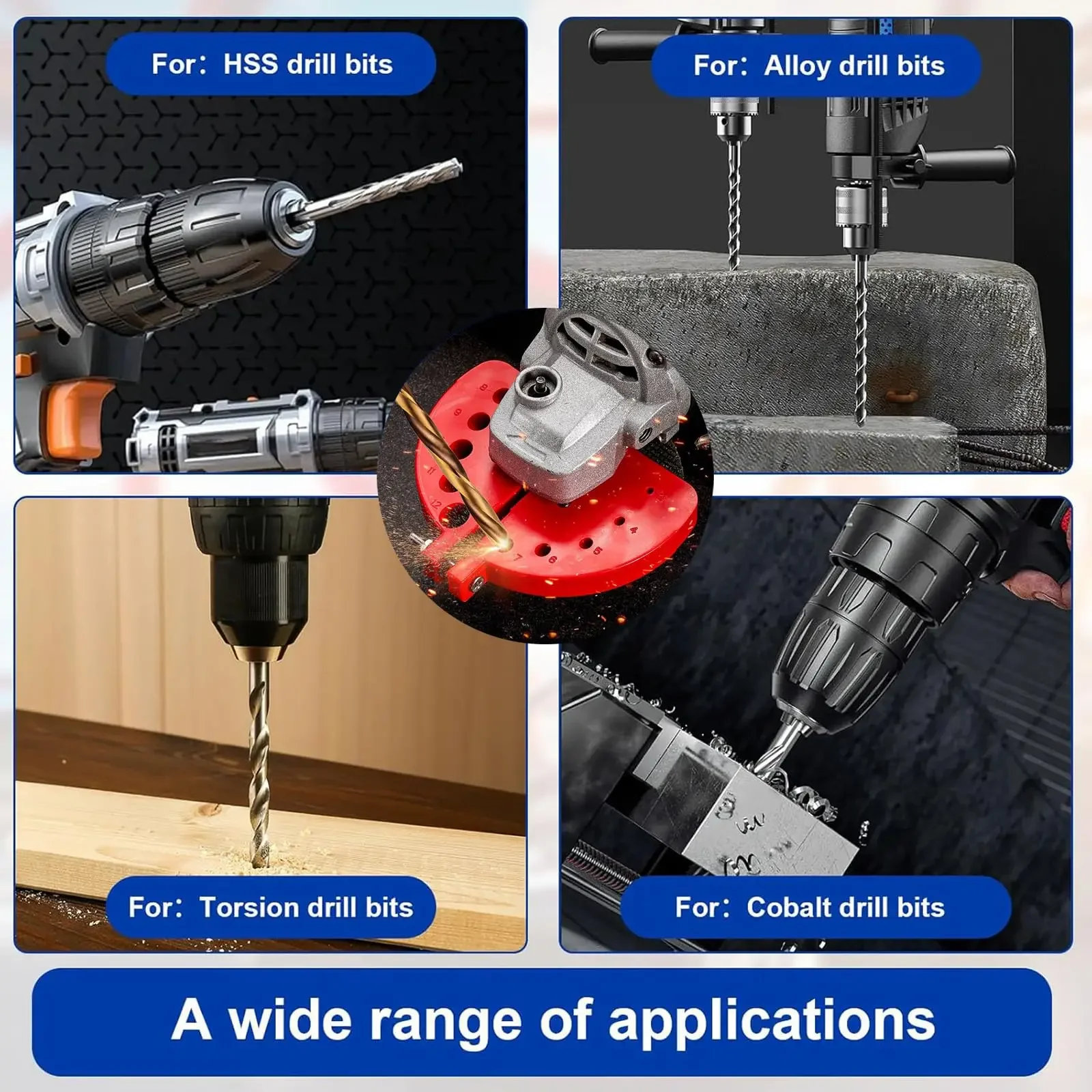 Rafford Multi Functional Grinding Drill Bit,Electric Impact Drilling Knife Sharpener, Multi-purpose Grinding Angle Grinding Tool