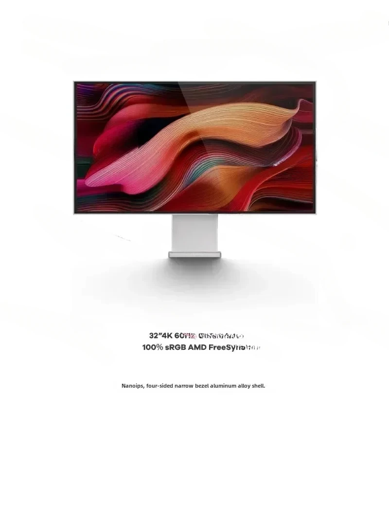 شاشة 32 بوصة 4K، شاشة مصممة احترافية، هيكل من سبائك الألومنيوم، شاشة Mac خارجية ممتدة