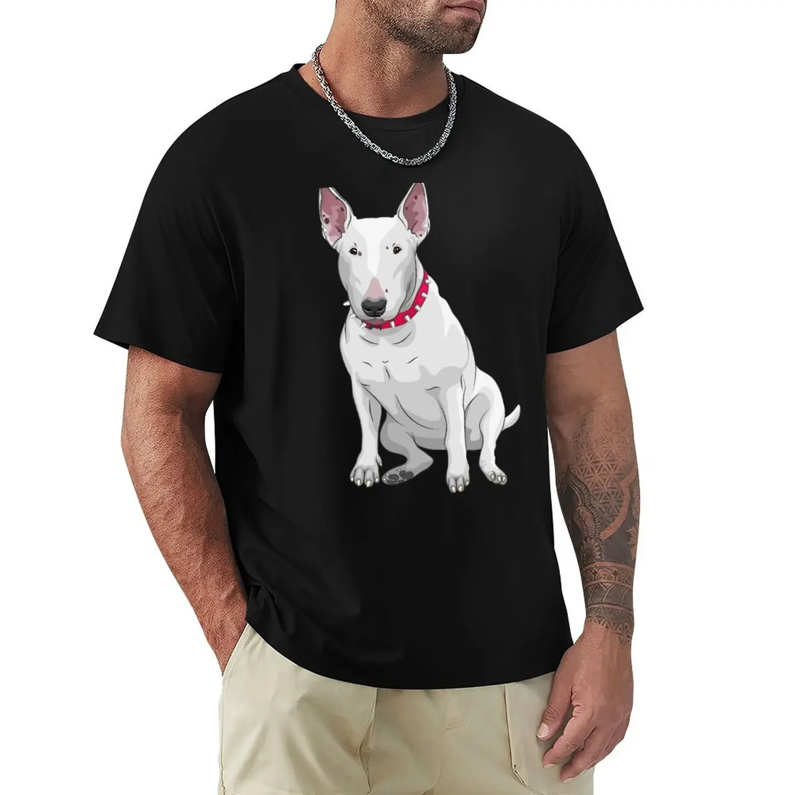 

white Bull Terrier T-Shirt quick-drying anime tshirt custom shirt plus sizes clothes for men