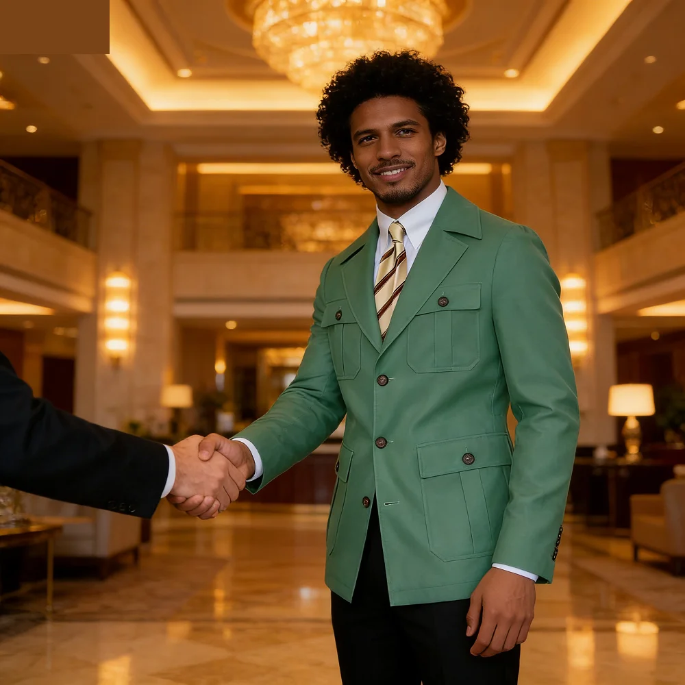 

Мужская джинсовая куртка Moda Verde, классический однобортный пиджак на заказ, для торжественных мероприятий, с регулировкой посадки, 1 шт.