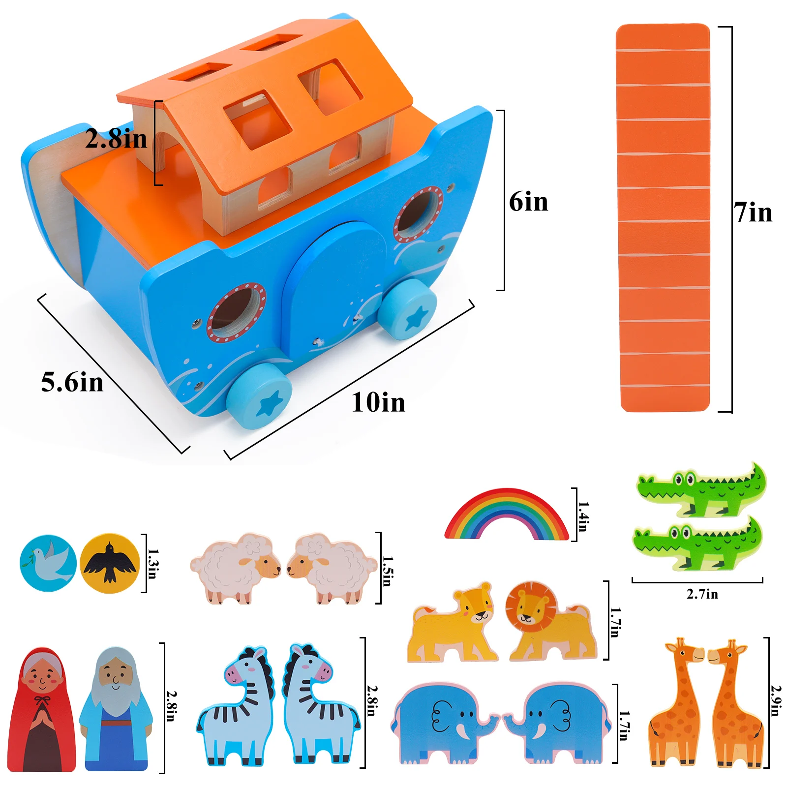 19 teile/satz holz spielzeug Noah's Arche Jesus spielzeug spleißen block tier spielzeug set eltern-kind-interaktives spielzeug kinder geschenk