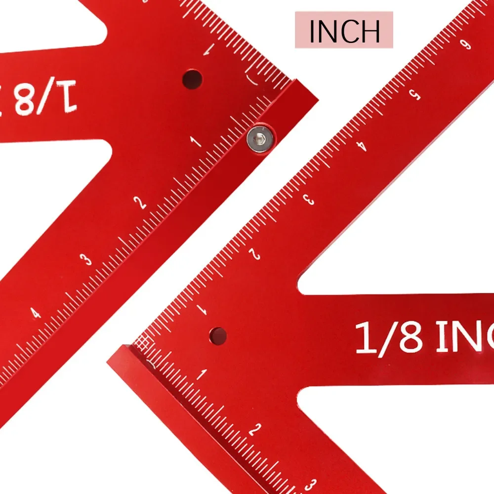 Woodworking Square Ruler 90° Right Angle Aluminum Rafter Square Carpenter Inch Triangle Marking Gauge Framing Square Layout Tool