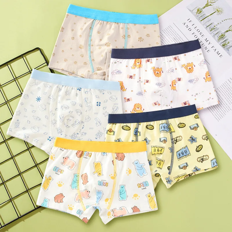 Autumn and Winter Boys' Underwear Class A Cotton Children's Square Corner Small, Middle, and Big Children's Underwear