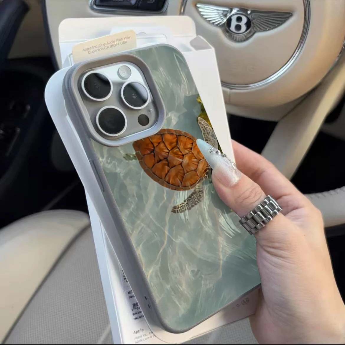 Staubdichte Marine-Schutzhüllen mit Litschi-Muster für iPhone 17 Pro Max, iPhone 16, 13, 14, 15, 12, 11, XS, XR Plus, Meeresschildkröten-TPU-Hülle – Detail 7