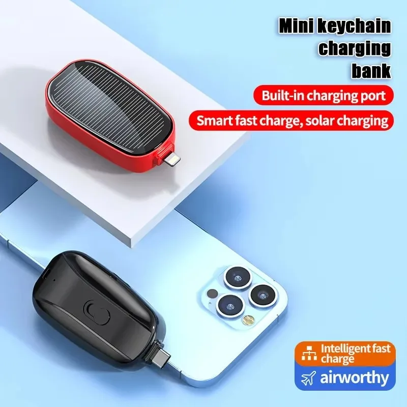 Emergency Solar Mini Portable Power Bank Keychain Portable Charger Small Outdoor Camping External Battery For iPhone and Xiaomi view 5