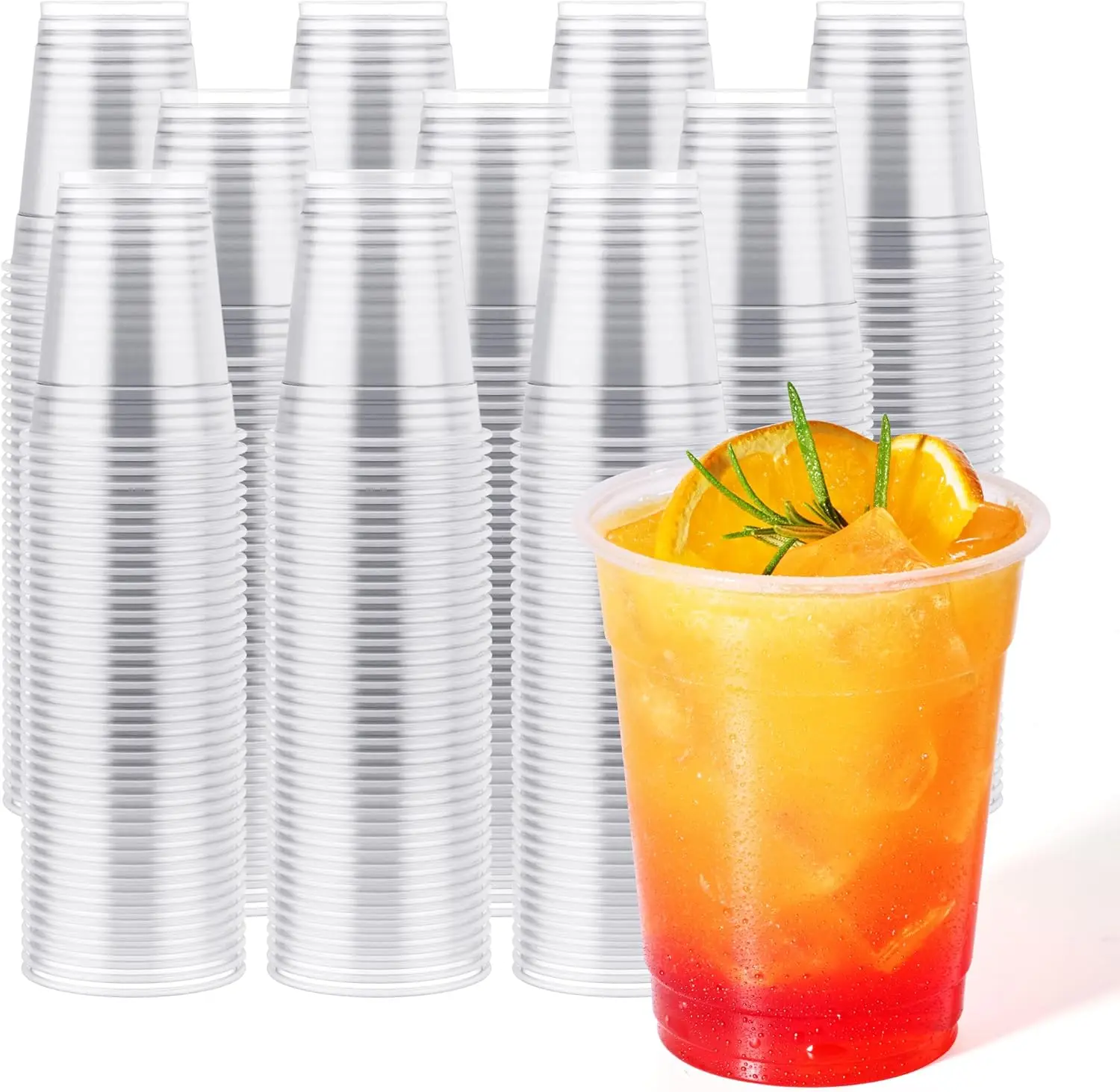 

1000 Pack 12 oz Clear Disposable Plastic Cups for Cold Drinks, Ice Coffee, Milkshake - Bulk Value