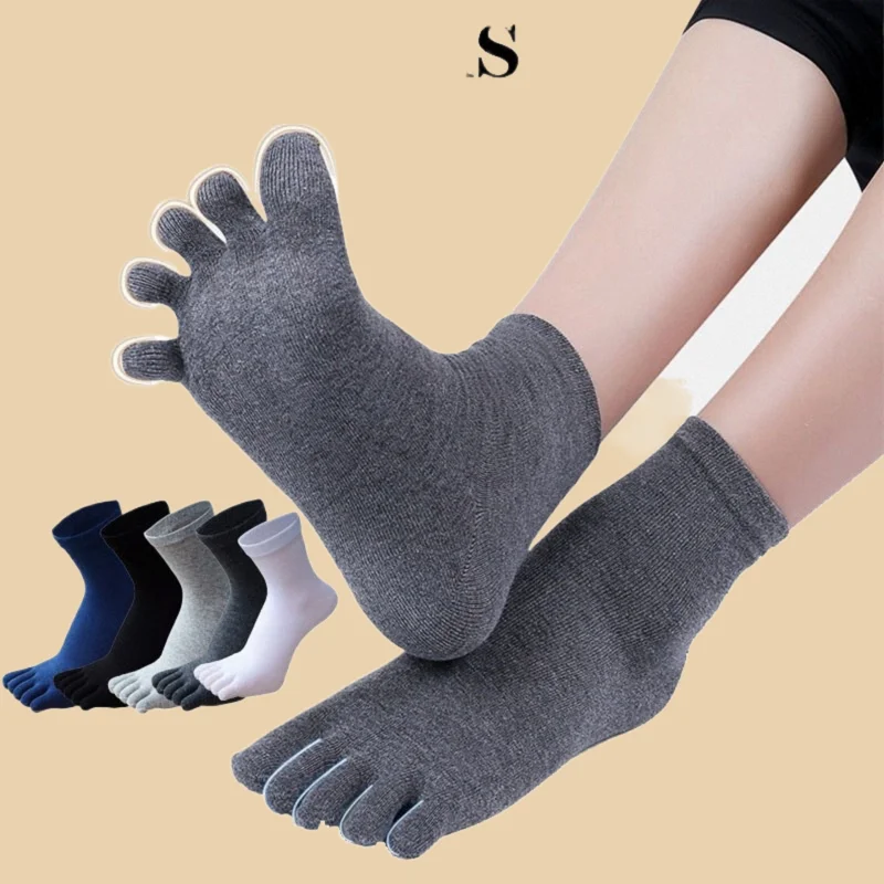 

5/10 Pairs New Men‘’s Casual Elastic Middle-Tube Socks Toe Business Socks Sweat-Absorbing Football Basketball Sports Socks