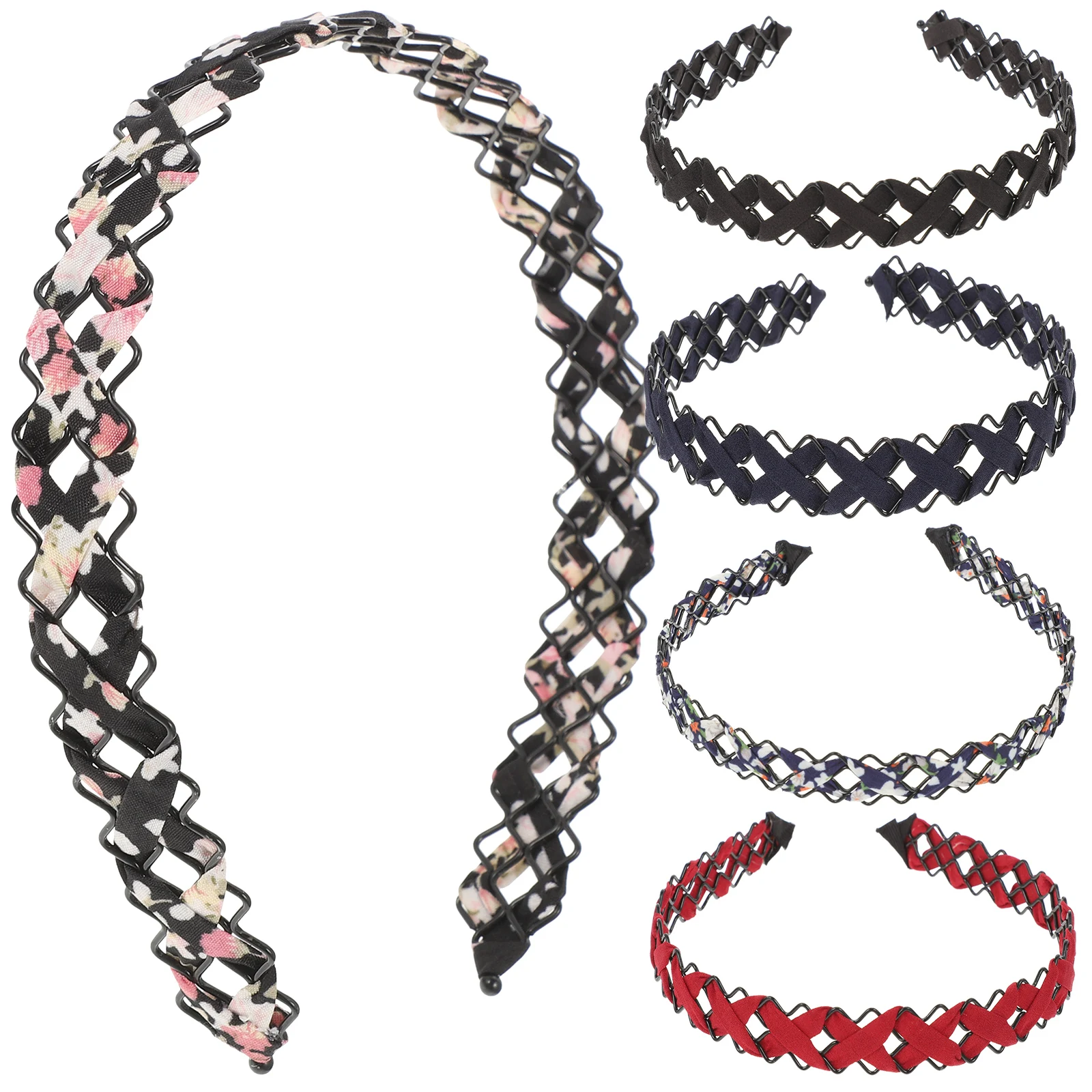 

5Pcs Wide Edge Headb s Hair B Daily Use Floral Fabric Elastic Reusable Portable Practical Comfortable Design