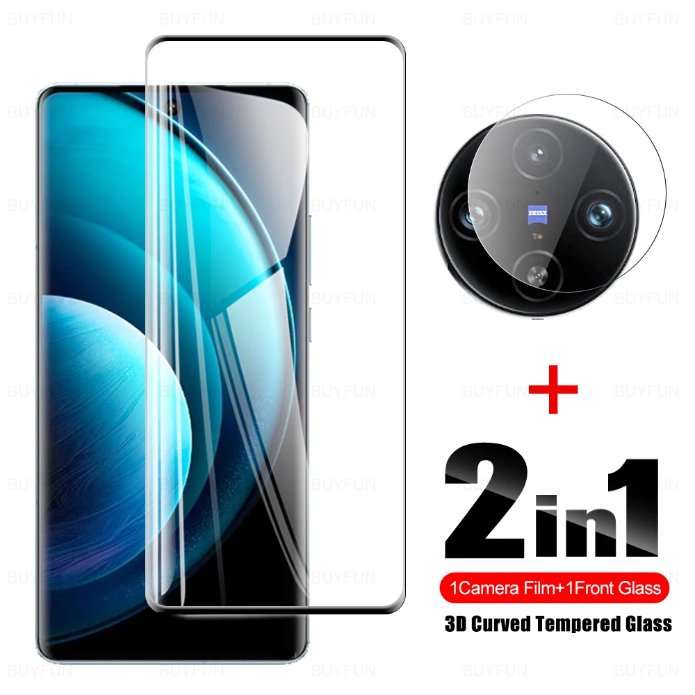 2in1 3D Curved Tempered Glass For Vivo X100 Pro X100Pro vi vo X 100 100X Camera Lens Protective Film Clear Screen Protector