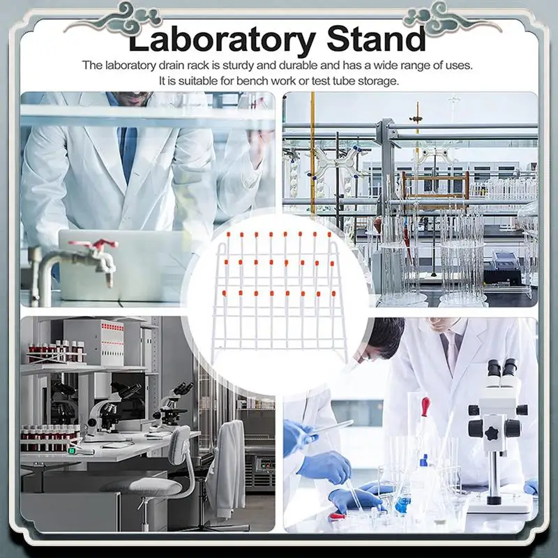

Premium 3X Lab Drying Rack 24 Pegs Lab Glassware Rack Wire Glassware Drying Rack Wall Mount/Freestanding Lab Glass Drying Rack