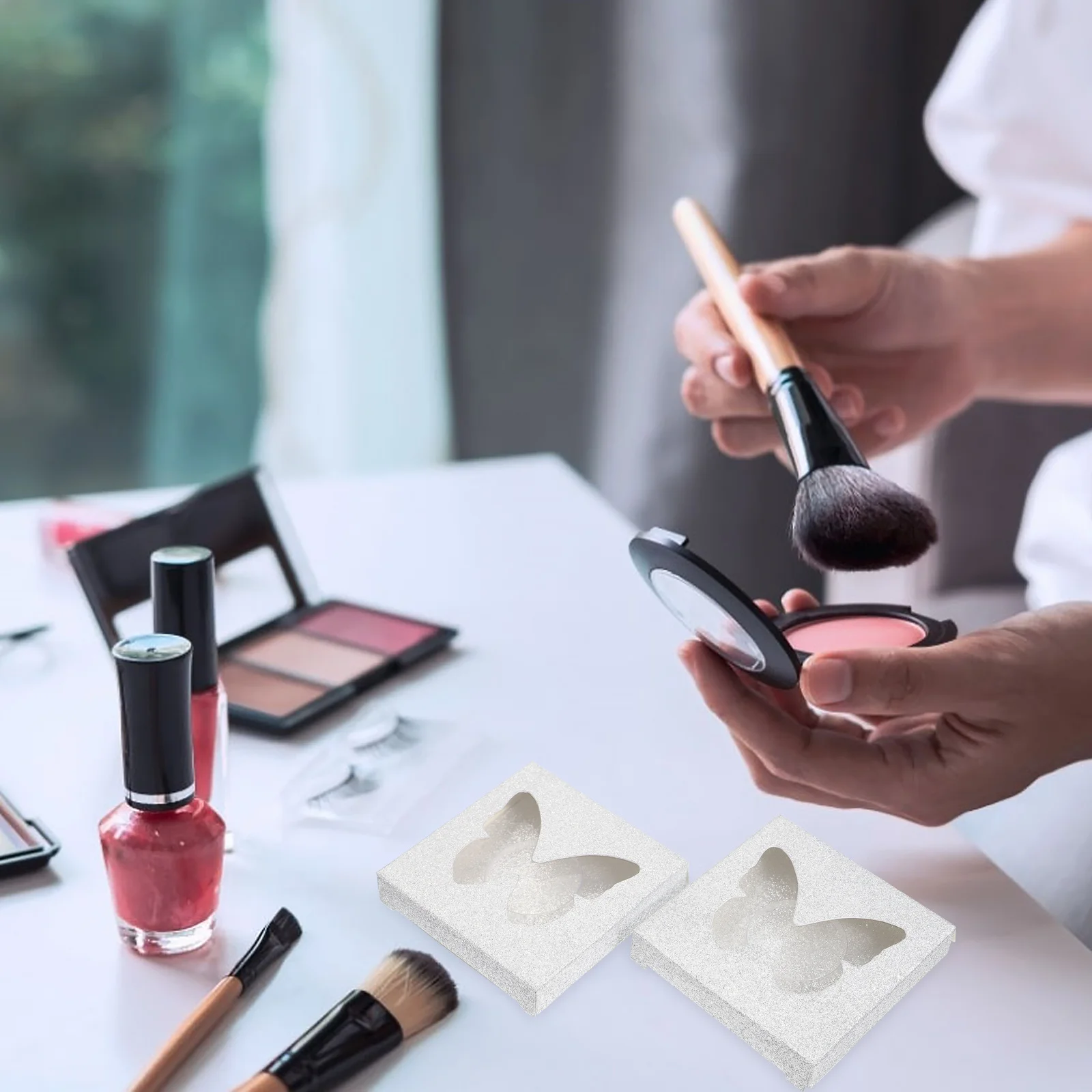 

30Pcs Colorful Square False Eyelash Box Sealed Storage Case Lash Organizer Empty Lash Holder for Eyelash Packaging with Tray