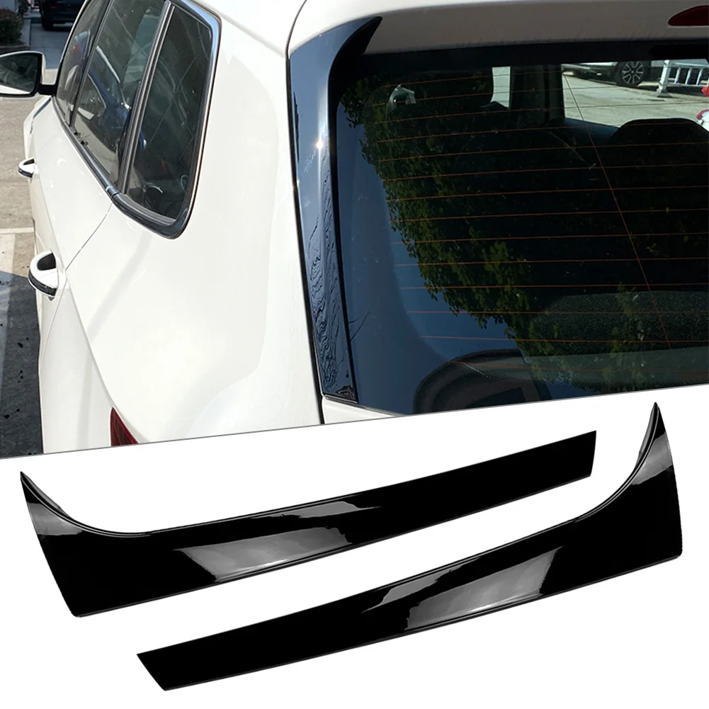 

Glossy Black ABS Car Rear Window Spoiler Side Wing Trim Cover Decorate 2pcs For Skoda Karoq 2017 2018 2019