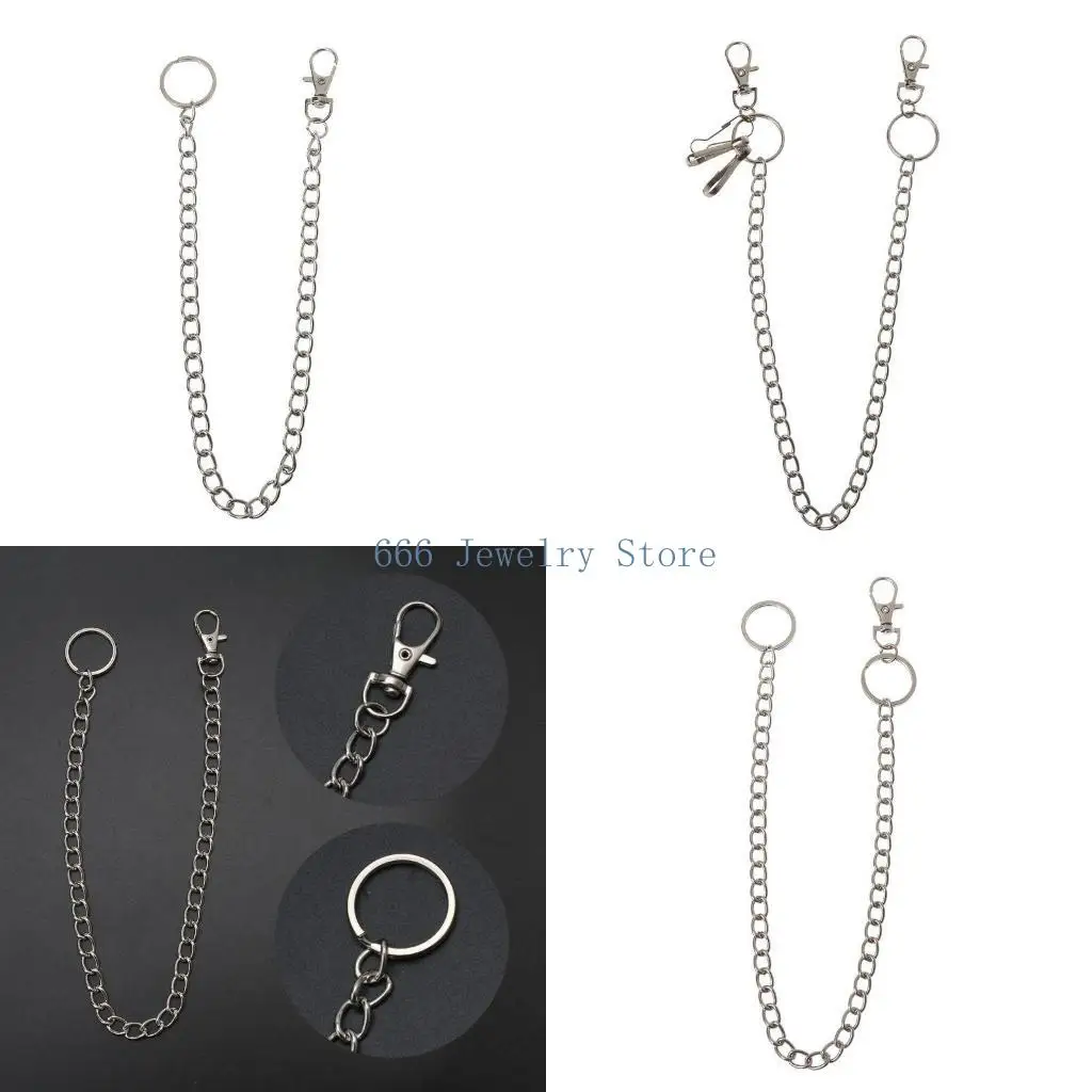 F2TD Creative 16" Pocket Chain with Keyring Anti-lost for Key Chain Waist Chain f