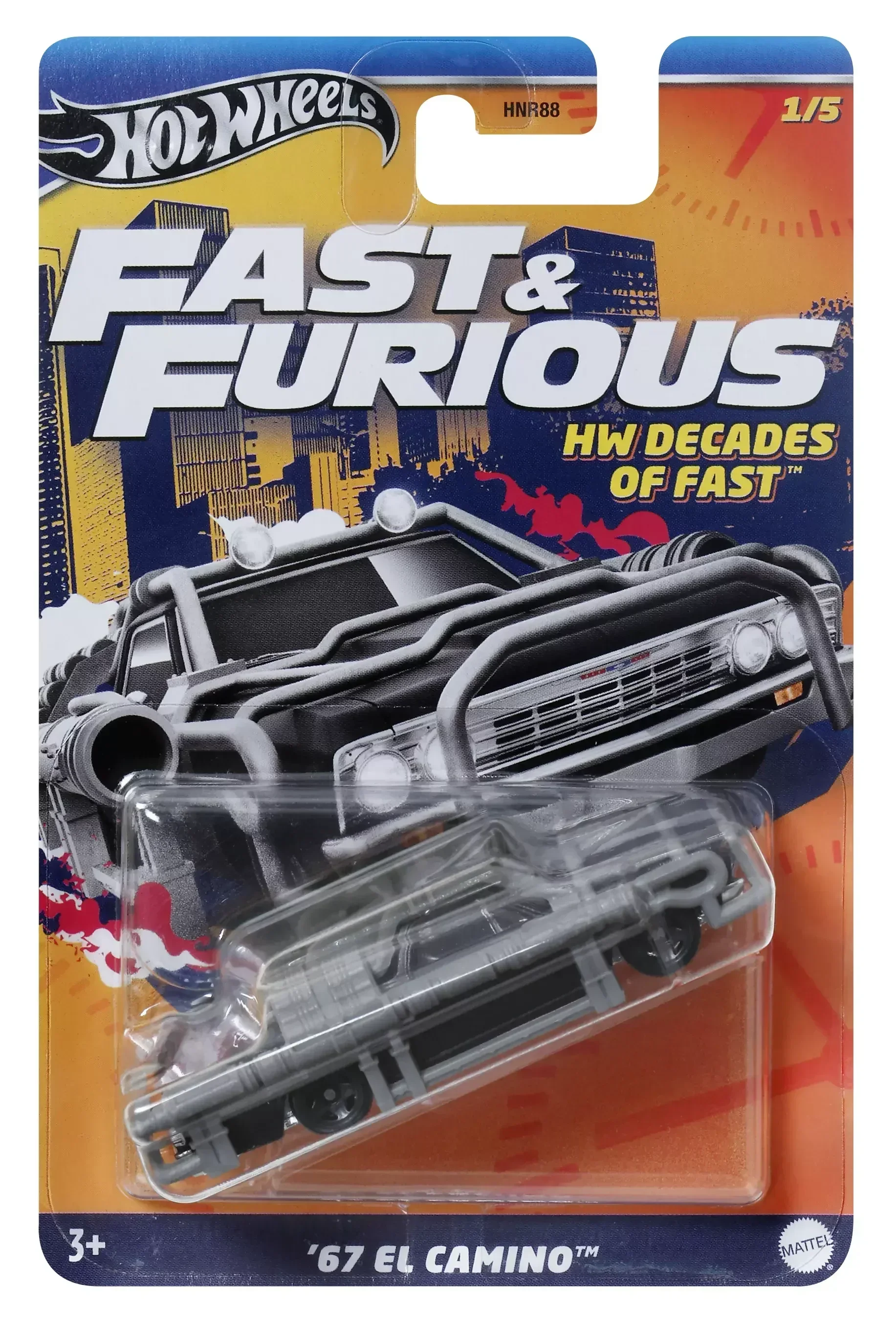 Original Mattel Hot Wheels HNR88 Car 1/64 Diecast Fast & Furious HW Decades of Fast Set Vehicle Toys for Boys Collection Gift