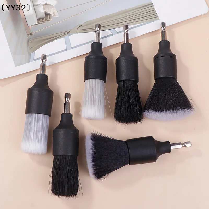 

3 PCS New Car Detail Brush Electric Drill Brush Boar Bristle Brush Car Interior Cleaning Crevice Brush〔YY32〕