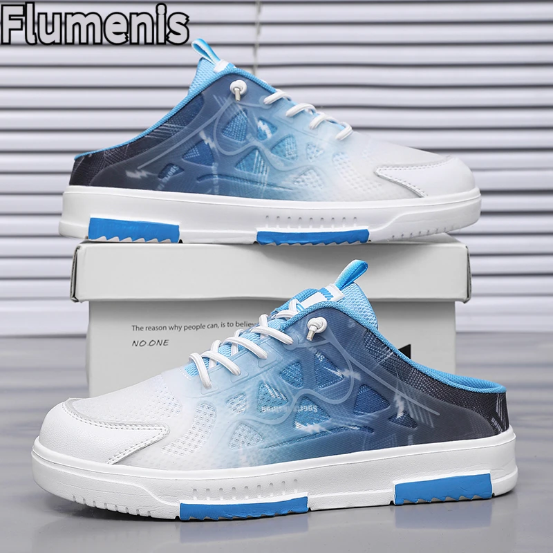 

Мужские летние тапочки: удобные, нескользящие, для улицы, модные, большие размеры 45, 46, 47, спортивные полутапочки для активного отдыха