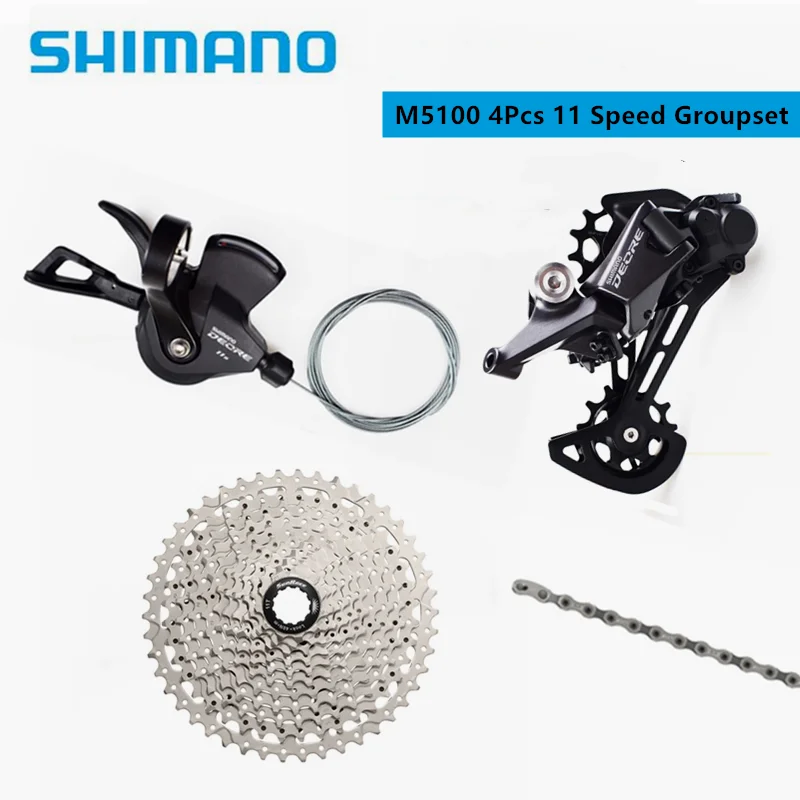 SHIMANO DEORE M5100 M5120 M7000 Sunrace CSMS8 11s Groupset For MTB Mountain Bike Includes Shifter Rear Derailleur Cassette Chain