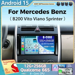 Android 15 For Mercedes Benz B200 A B Class W169 W245 2K QLED Android Car Radio Multimedia Video Player GPS Stereo CarPlay