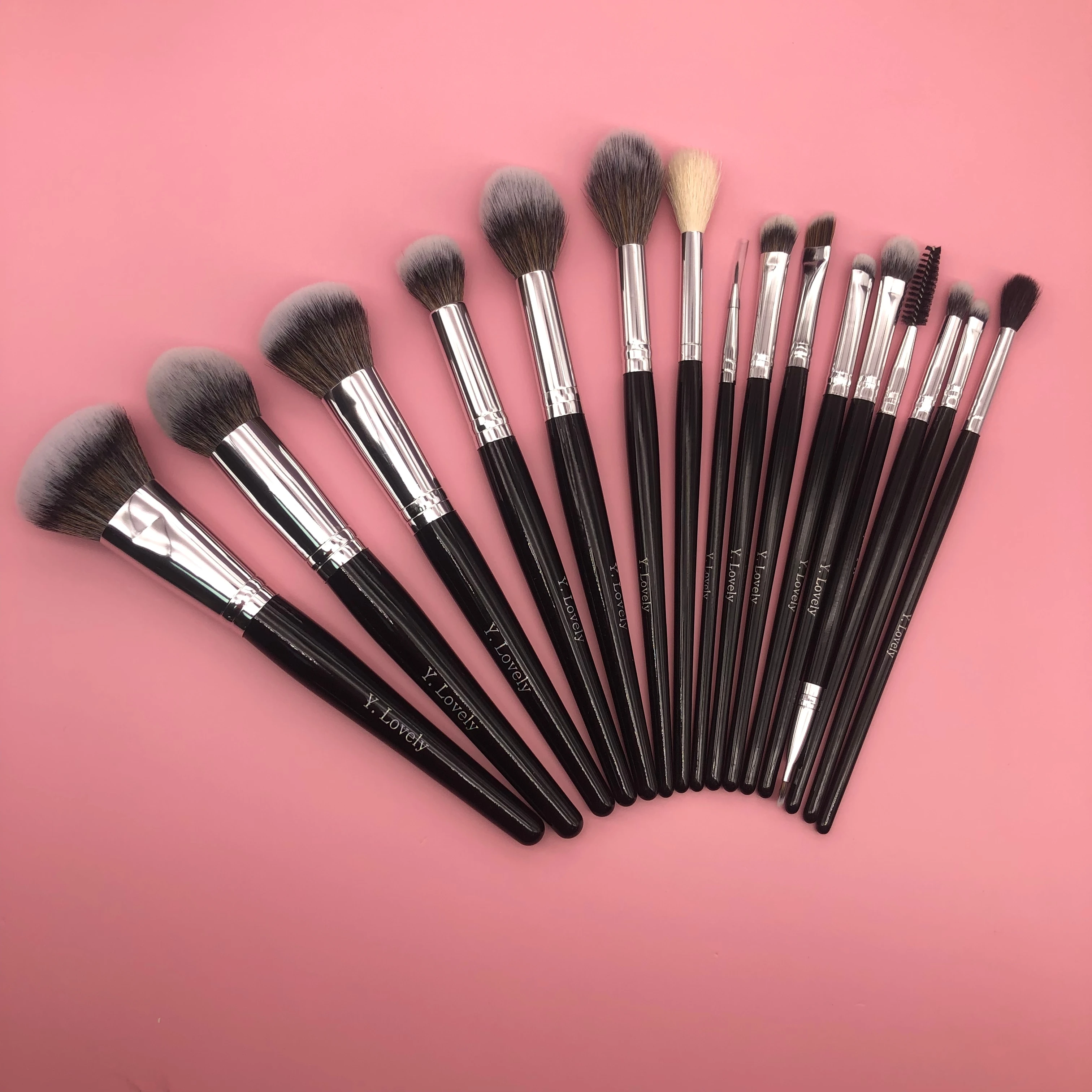 YLovely Makeup Brushes Set Black/Silver Professional with Natural Hair Foundation Powder Eyeshadow Make up Brush