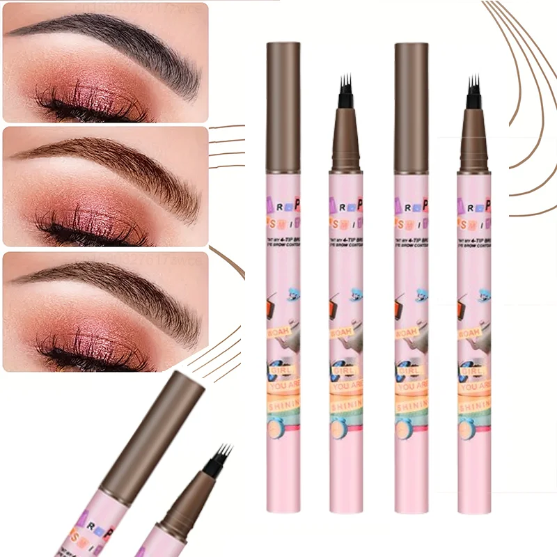 4 Point Eyebrow Pencil  Waterproof Liquid Eyebrow Pen Makeup Lasting Cosmetic Microblade Brow Pencil Cosmetics For Eyebrows 2024