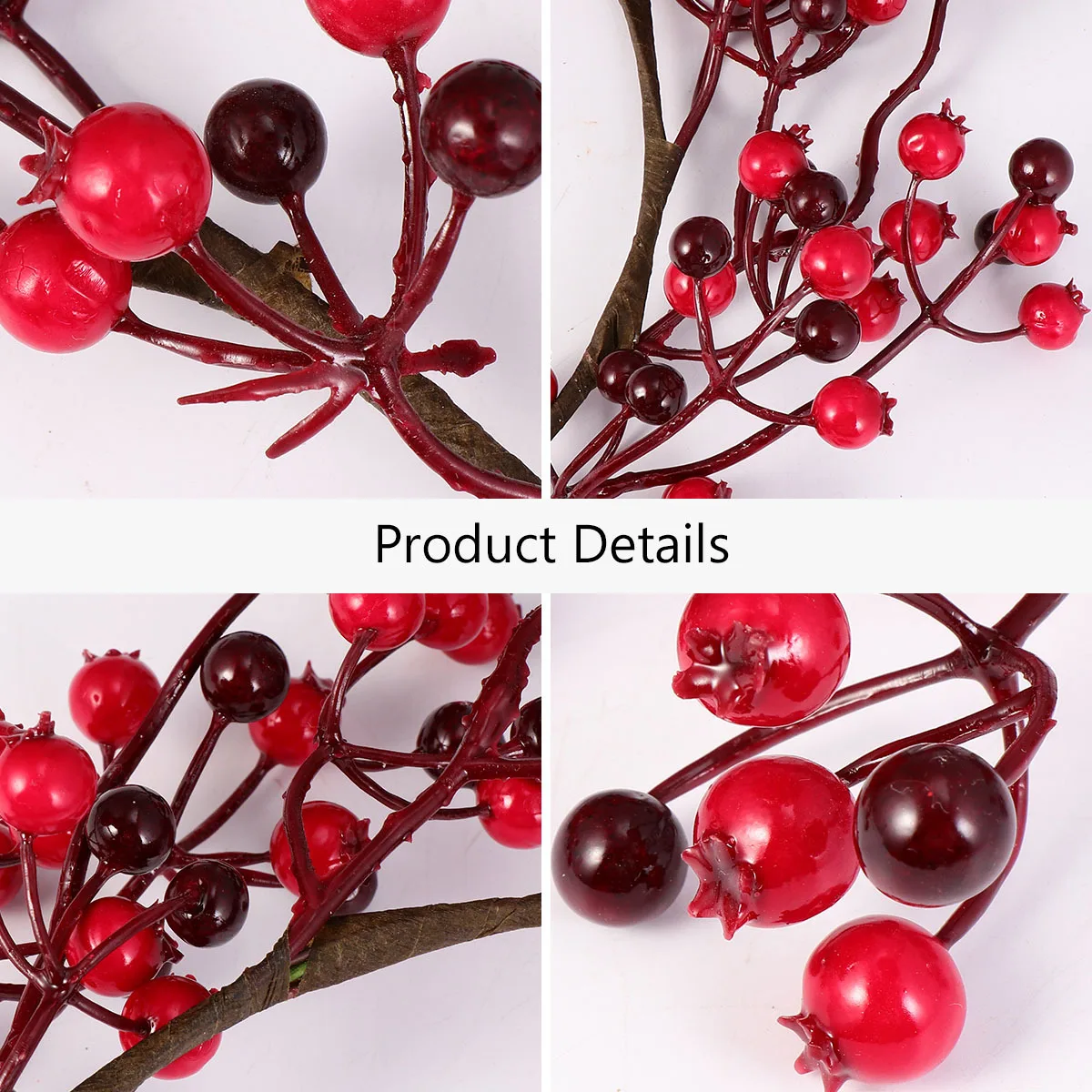 

1pcs Artificial Pomegranate Fruit Wreath Red Berries Pine Cone Garland Holiday Door Decor Christmas Hanging Ornament Party