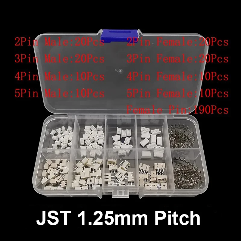 1 Box SH 1,0 MM/JST 1,25 mm/ZH 1,5 mm/PH 2,0 mm/XH2,54 mm/VH 3,96 mm Stecker Buchse Gehäuse Crimp Terminal Connector Kit