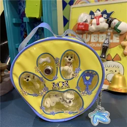 15cm cartoon gift bag 101 dalmatians animal flocking dog figure toy doll kids collection model toy