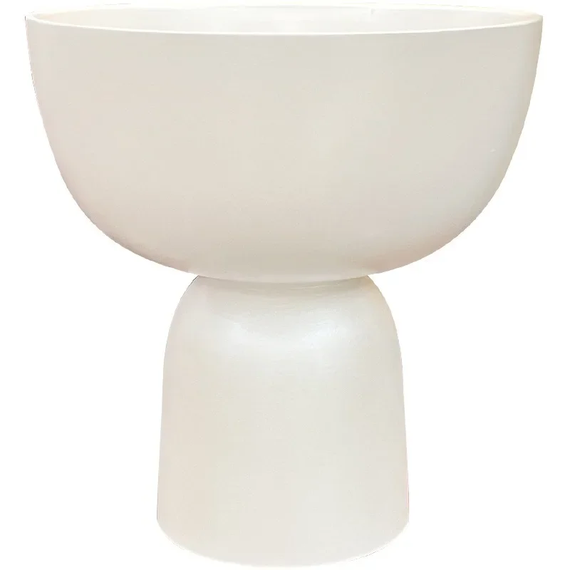 Phalaenopsis special flower pot, ceramic high-end pearlescent white art vase, high-footed large flower pot ornament