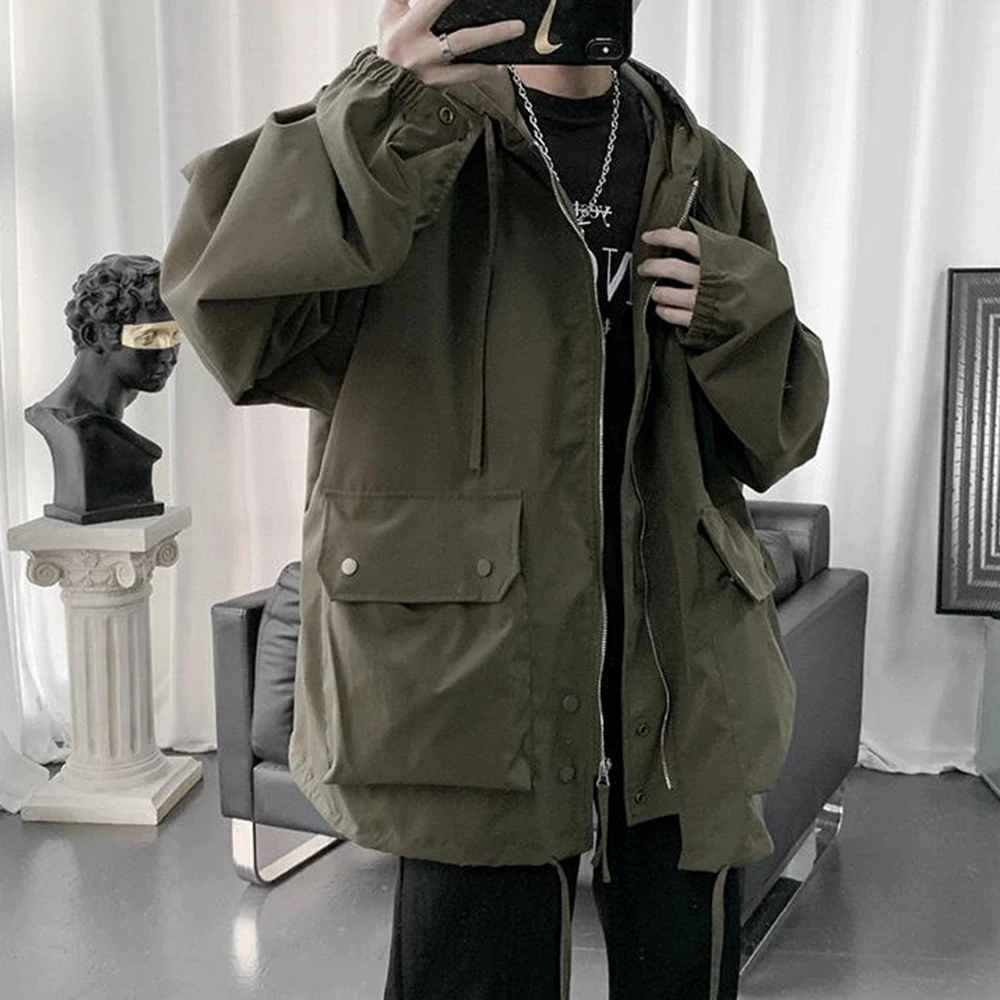 Mens Y2k Jacket High Street Energy Wind Work Clothes Assault Jacket Autumn Fashion Trend Oversized Casual Loose Men'S Wear