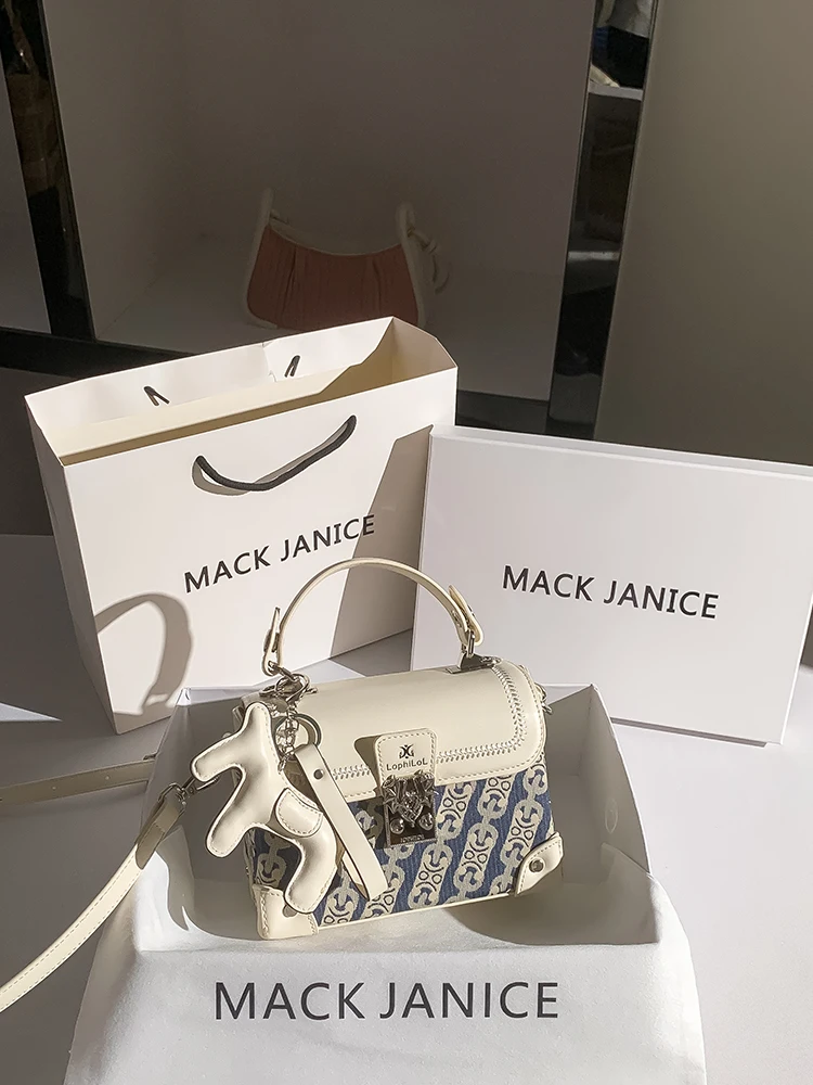mackjanice-retro-fashion-chain-print-diagonal-bag-women's-soft-leather-square-bag-commuter-lock-buckle-closure-handbag