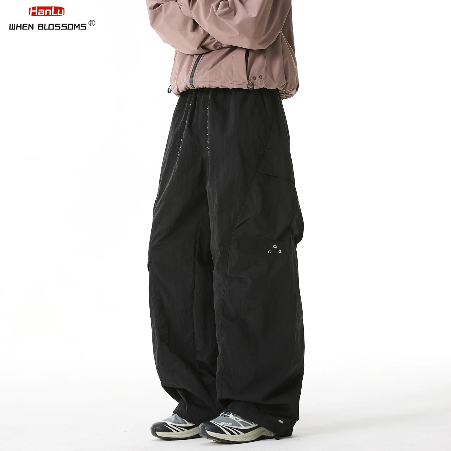 2025 Men's Water-Resistant Cargo Pants J-Cut Design Parachute Style Oversized U… - Image 2