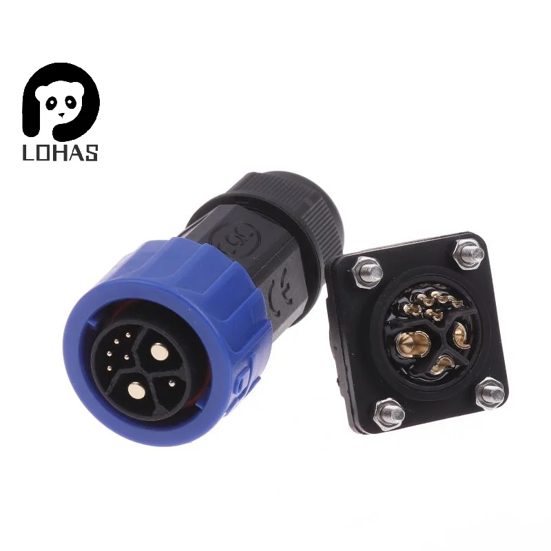 1Pc 50A Lithium E-Bike Charging Port,M23 2+1+5 Male/Female Battery Connector,Charger Plug&Socket for Electric Bicycle/Motorcycle