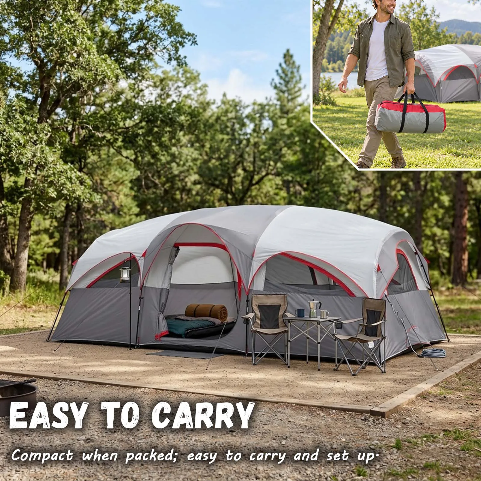 Extra Large Family Camping Tent 426cm for Grass Park Outdoor Family Gathering Day Camping