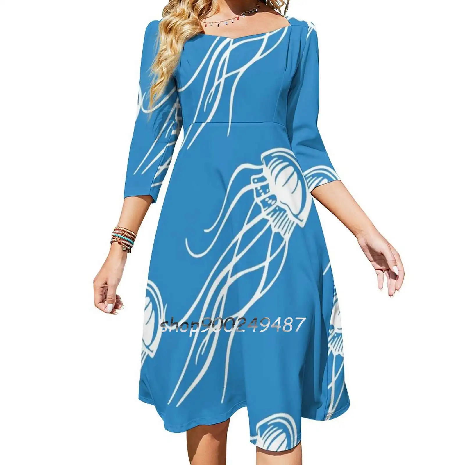 Jellyfish Elegant Party Women Dress Slim Multiple Styles Dresses Casual Dresses Jellyfish Ocean Aquarium Marine Fish Beach