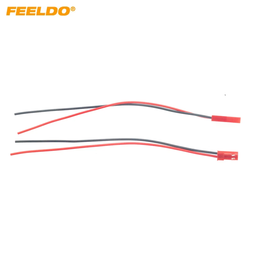 Car Red 2PIN Headlight Pigtail Terminal Connecting Wiring Male To Female Plug For Auto Projector Lens Modification DIY Wire