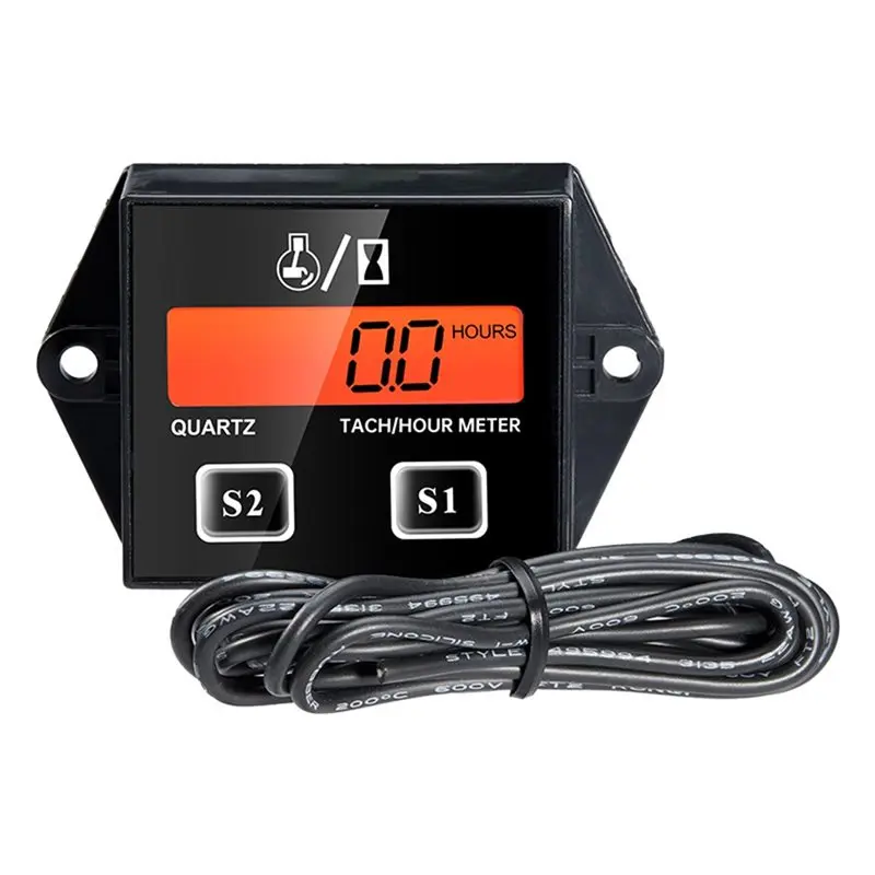 Digital Engine Tachometer Gauge LCD Display RPM For Car Motorcycle Stroke Engine Boat ATV Moto Hour Meter Tach Meter