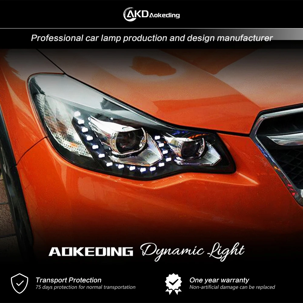 AKD Head Lamp For subaru XV Headlights  2011-2016 XV DRL H7 LED Bi Xenon Bulb Assembly upgrade Dynamic Signal Accessories