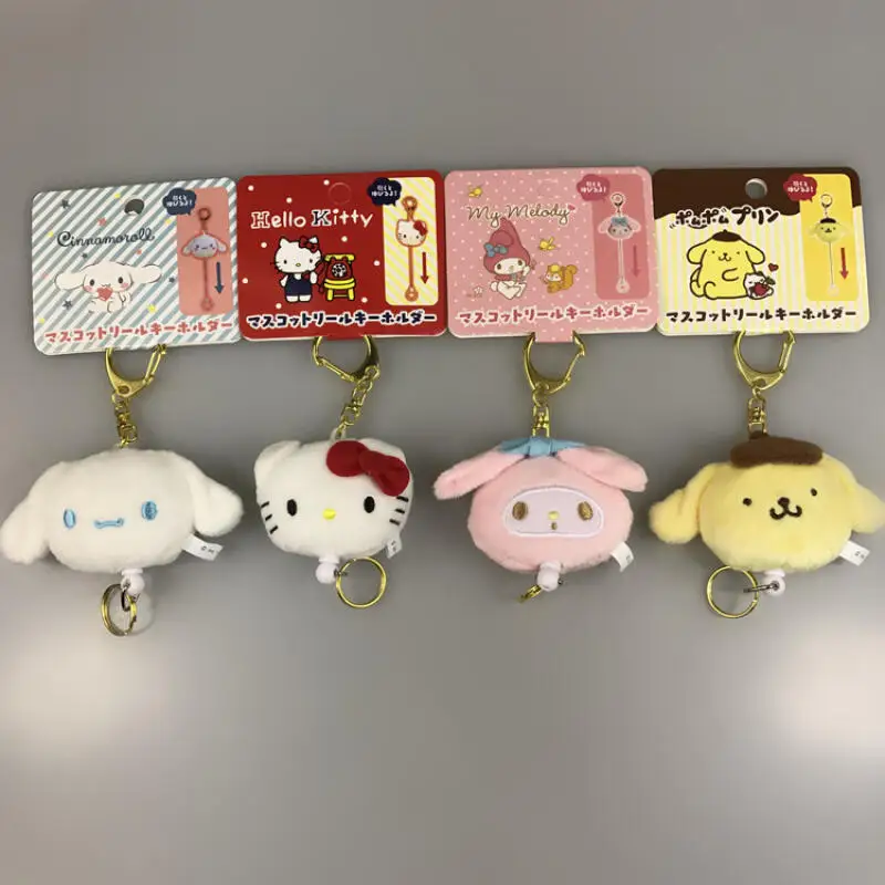 

Official Sanrio Hello Kitty My Melody Pompompurin Cinnamonroll Plush Retractable Keychain Cute Cartoon Bag Pendant Gift