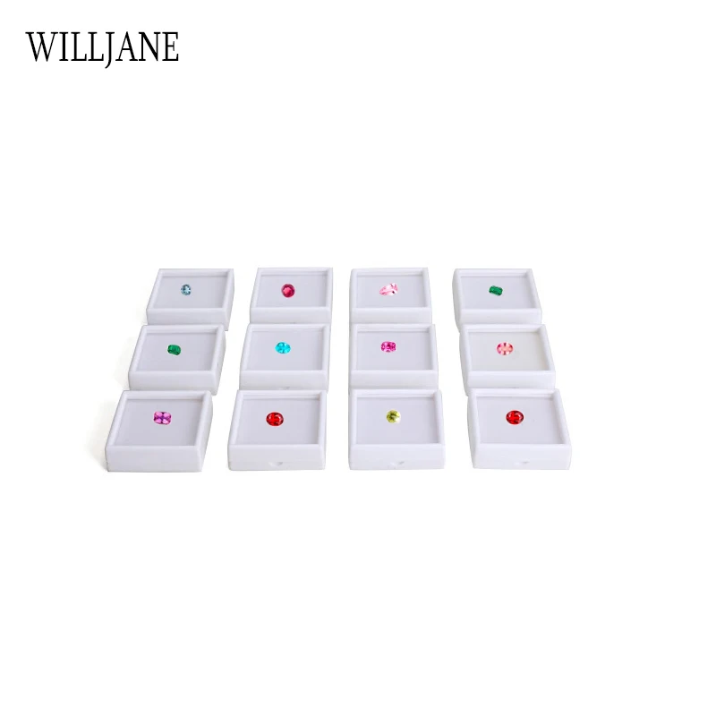 Wholesale Loose Diamond Gemstone Storage Collection Display Box Top Glass Beads Organizer Show Case Square Gems Holder Container